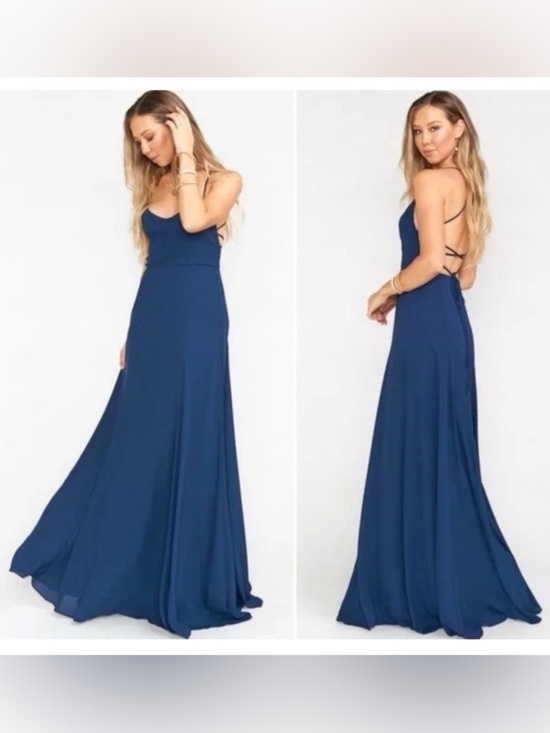 Show Me Your MuMu Dresses & Skirts - Show Me Your Mumu SIze XXS Godshaw Goddess Gown Strappy Back Rich Navy Crisp